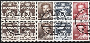 FRIMÆRKER DANMARK | 1982 - AFA HS 5 - Hæftesammentryk - Dobbeltstribe - Lux stemplet